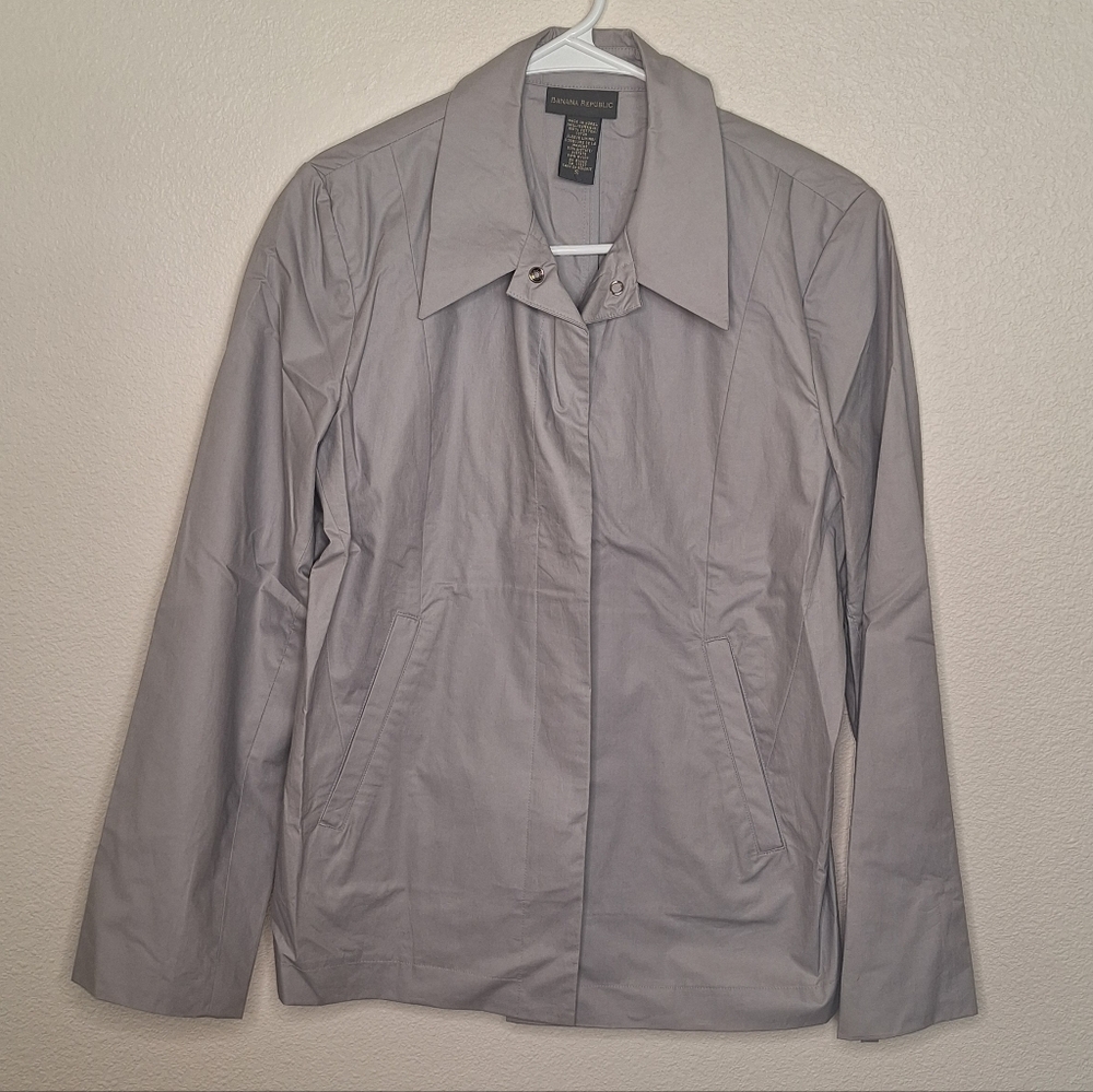 Banana Republic Light Gray Blazer Jacket with Snaps Size Small